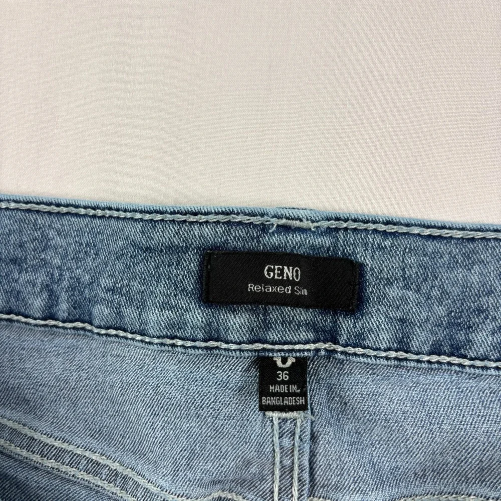 True Religion Jeans Mens 36x31 Blue Geno Relaxed Slim Fit Stretch Denim